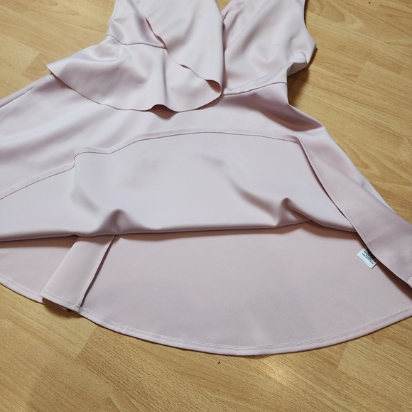 Ted Baker Blush Pink Ruffle Sleeveless Mini Dress Pockets Ted Size 4 Size 10/12 - Picture 11 of 16